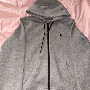 Polo by Ralph Lauren Men's Light Gray Zip-Up Sweater